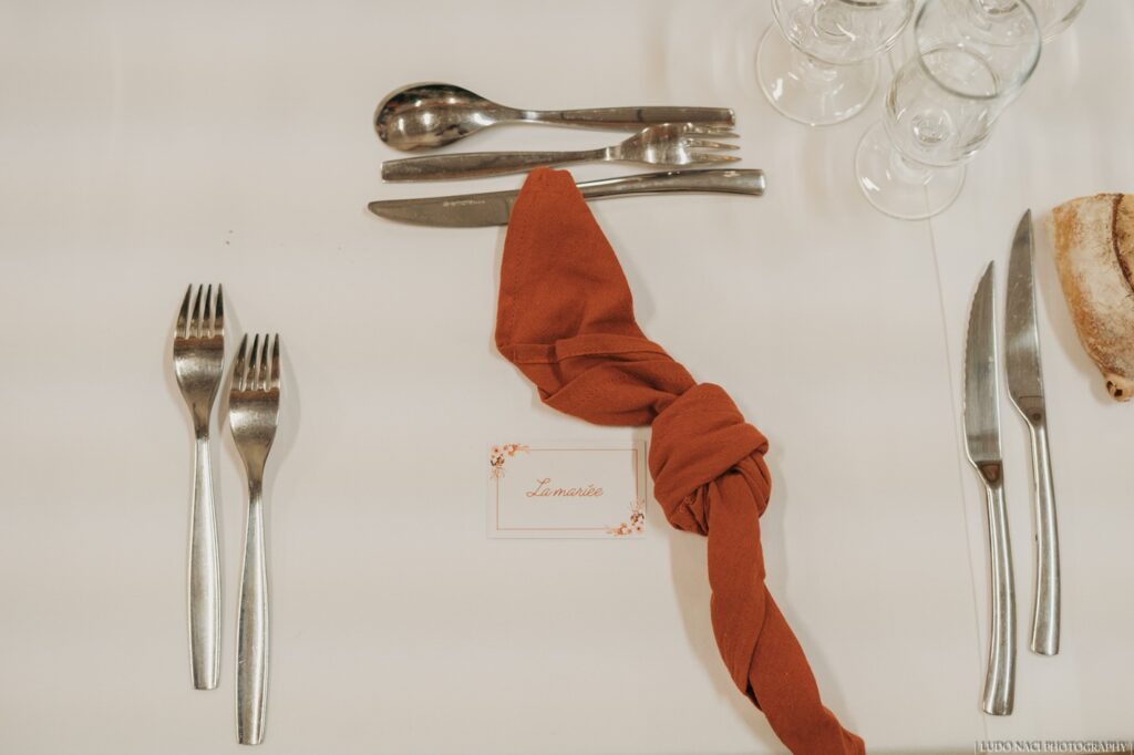 Location serviette terracotta mariage vendee