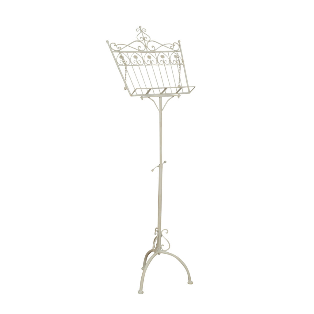 Location d'un chevalet blanc en fer forgé